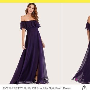 Off the shoulder floor length dress
